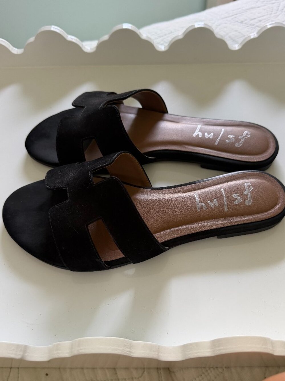 French Sole NY Black Suede Capri H Sandal